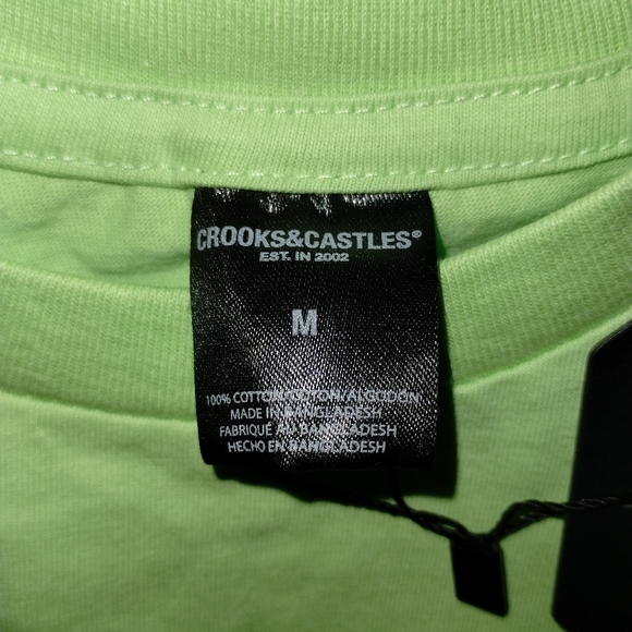 Crooks & Castles T-shirt Unisex Men's Medium Light Green - Picture 2 of 2